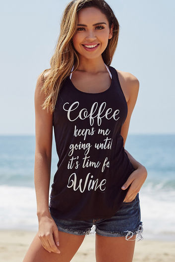 Black Coffee Keeps Me Going Tank Top