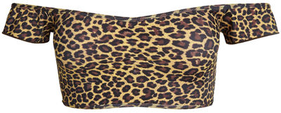 Leopard Off Shoulder Bikini Top