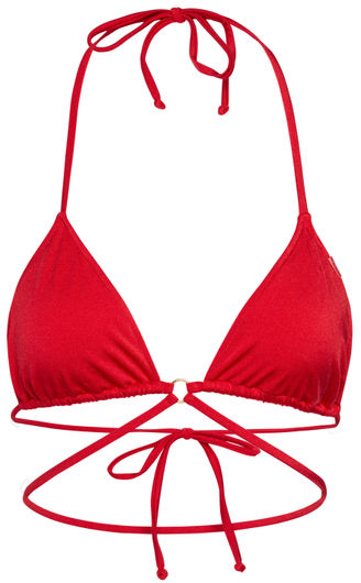 Red Center Loop Wrap Around Bikini Top