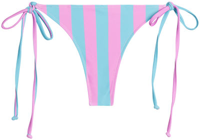 Pink & Blue Stripes Brazilian Thong Bottom