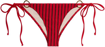 Red Sheer Obsession Classic Scrunch Bottom w/ Gold Loop Accents