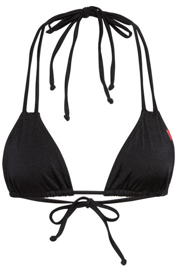Black Double Strap Triangle Bikini Top