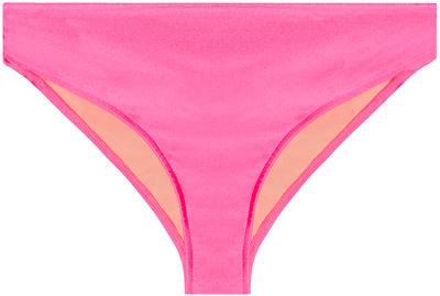 Neon Pink Full Coverage Mid-Rise Scrunch Banded Bottom