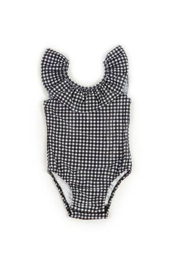 Cleo Black & White Gingham Baby/Toddler One Piece Swimsuit