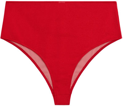 Red High Waist Bikini Bottom