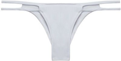 White Double Strap Micro Bikini Bottom