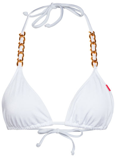 White Triangle Bikini On a Chain Top