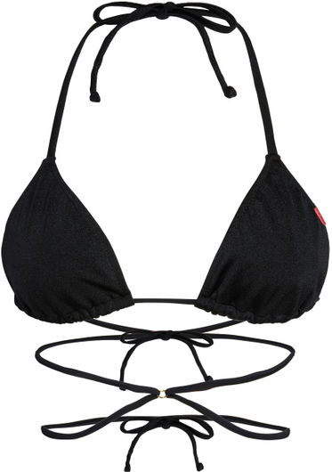 Black Strappy Triangle Bikini Top