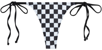 Black & White Checkered Brazilian Thong Bottom
