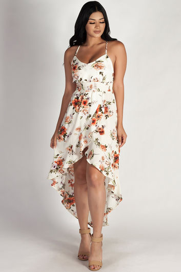 "Don't Tell Nobody" Ivory Ruffled Floral Dress