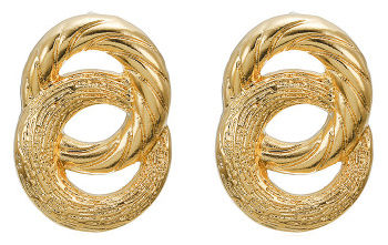 Gold Interlocked Circular Earrings