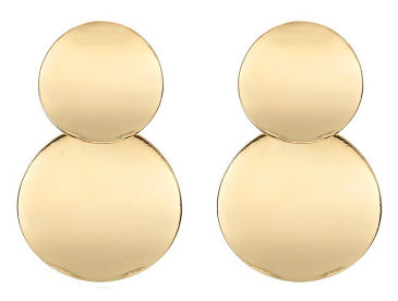 Gold Double Circle Stud Earrings