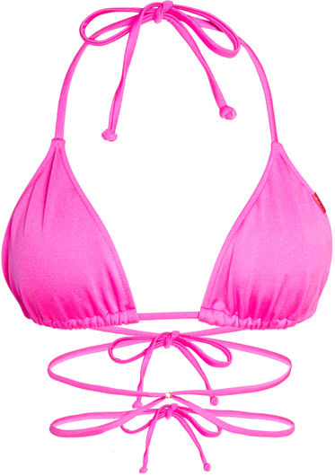 Neon Pink Strappy Triangle Bikini Top
