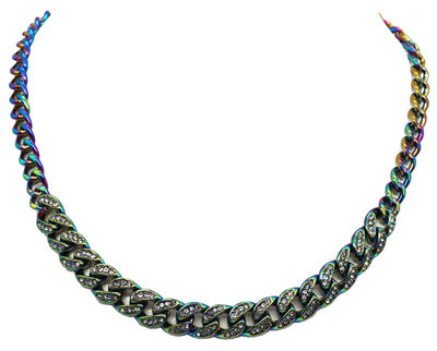 Colorful Metal Curb Link Necklace 