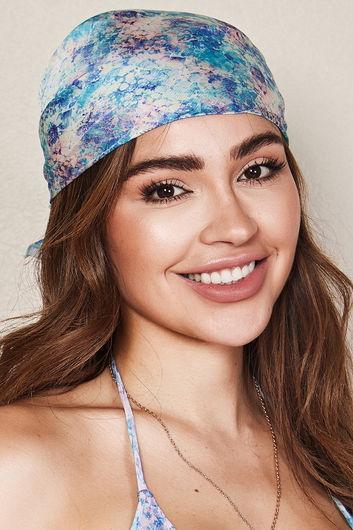 Ocean Breeze Silk Head Scarf