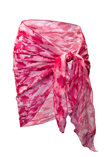 Pink Camo Sheer Chiffon Sarong Cover Up