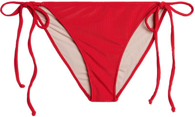 Red Ribbed Full Coverage Scrunch Bottom