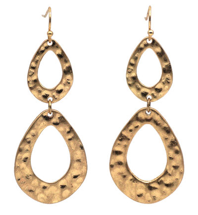 Gold Double Raindrop Earrings