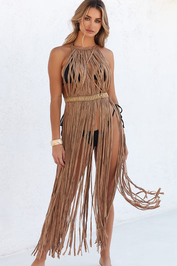 Milan Mocha Maxi Dress Cover Up