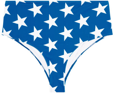 Patriotic Stars Print High Waist Bikini Bottom