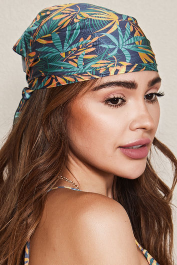 Tropical Oasis Silk Head Scarf