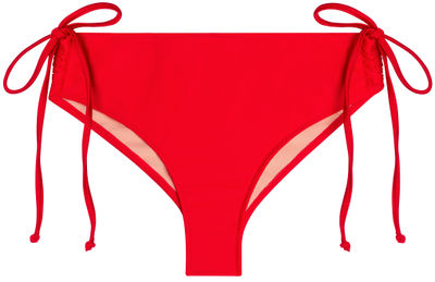 Red Full Coverage Mid-Rise Scrunch Bottom