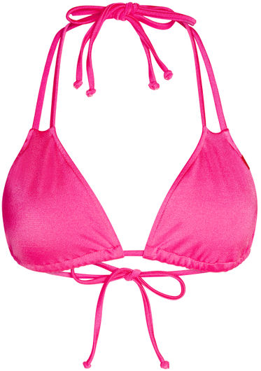 Neon Pink Double Strap Bikini Top 