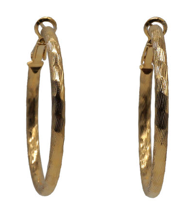 Textured Classic Gold Hoop Earrings