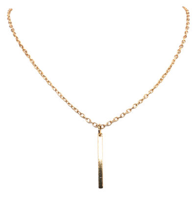 Gold Bar Chain Necklace