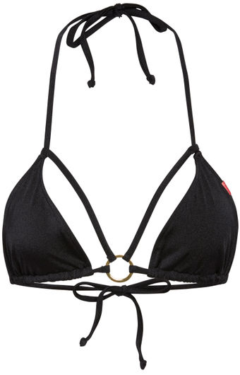 Black Double Strap Center Loop Triangle Top