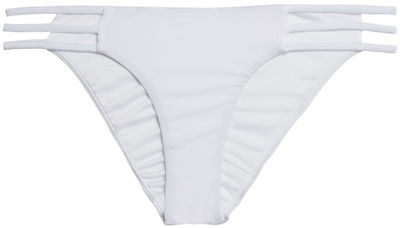 Solid White Triple Strap Classic Scrunch Bikini Bottoms