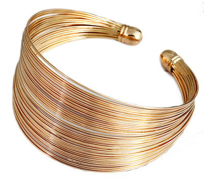 Gold Multilayer Wire Cuff Bracelet