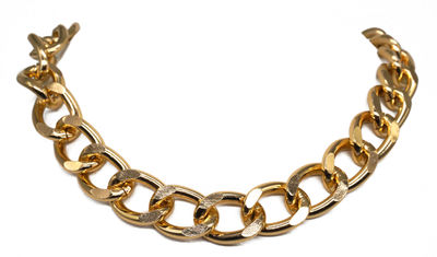 Polished Gold Curb Link Necklace