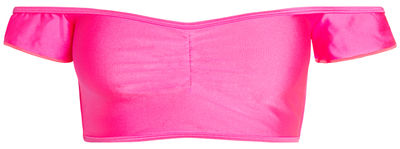 Neon Pink Off Shoulder Bikini Top