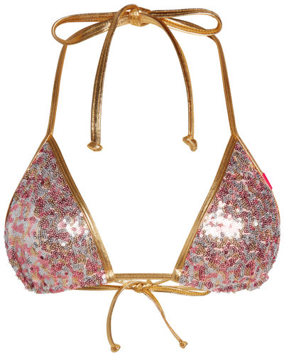 Pink & Gold Sequin Triangle Top