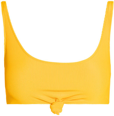 Yellow Ribbed Knot Top