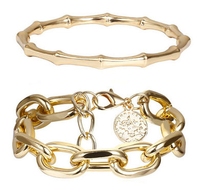 Two Piece Polished Bracelet Set