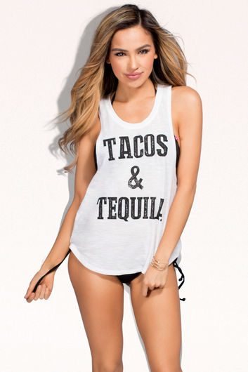 Tacos & Tequila White Tank