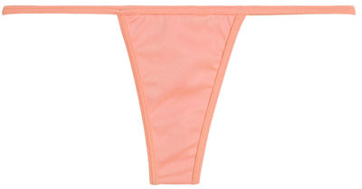 Solid Neon Coral Y-Back Thong Underwear