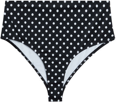 Black Polka Dot High Waist Bikini Bottom
