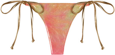 Sunset Tie Dye Shimmer Brazilian Thong Bottom