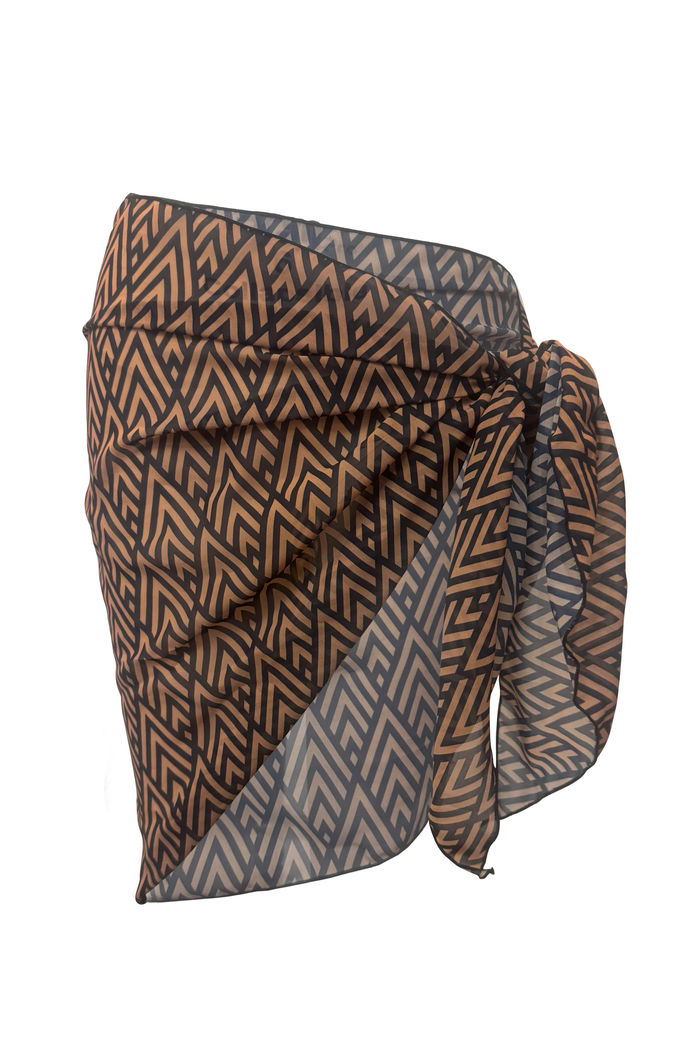 Chevron Chic Sheer Chiffon Sarong Cover Up image