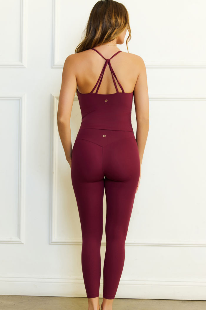 Burgundy Soft Sculpt Interlace Tank Bra image