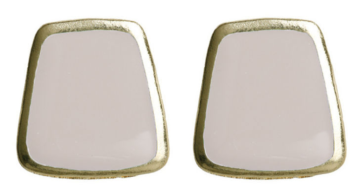 White Trapezoid Earrings image