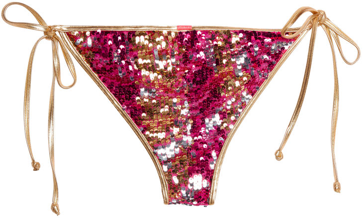Gold & Fuchsia Sequin Classic Scrunch Bottom image