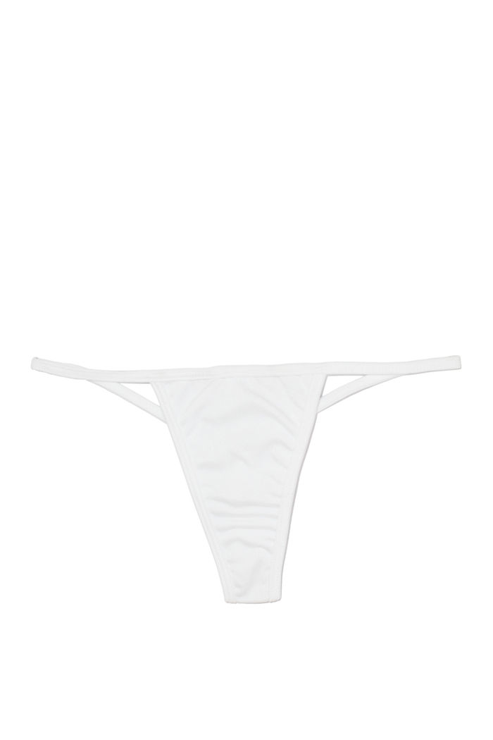 Solid White Y-Back Thong Underwear image