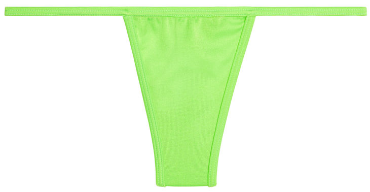 Solid Neon Green Y-Back Thong Underwear image