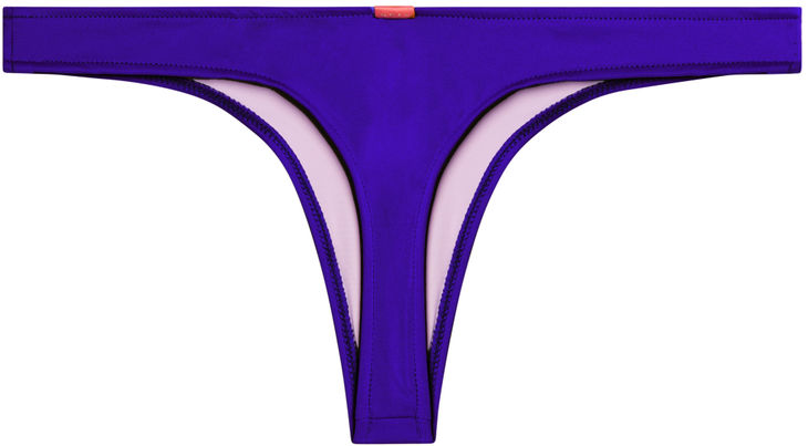 Royal Blue Banded Brazilian Thong Bottom image