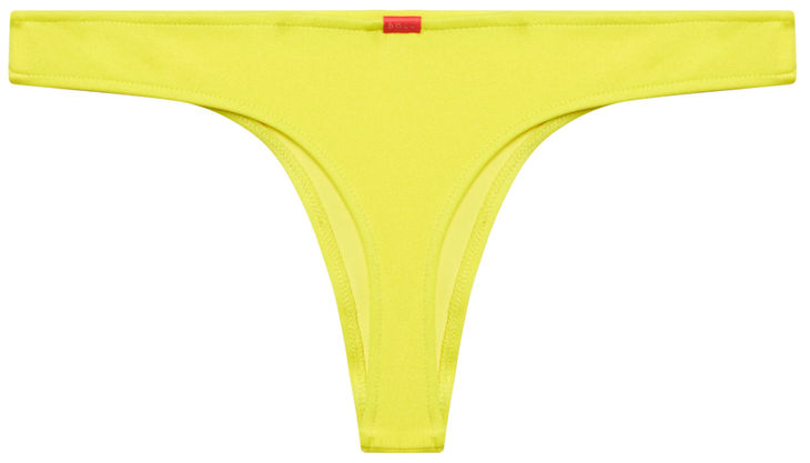 Neon Yellow Banded Brazilian Thong Bottom image