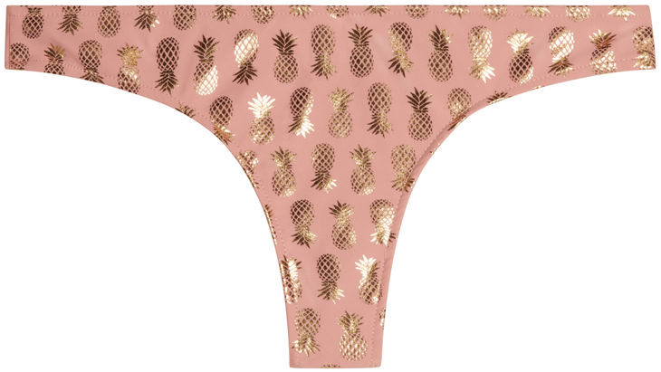 Blush & Gold Pineapple Banded Brazilian Thong Bottom image